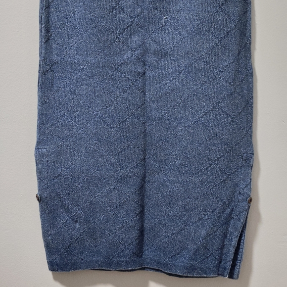 Blue Willi's Pure Indigo Cotton Knit Pencil Skirt Maxi Size XL Made In Denmark - Picture 11 of 16